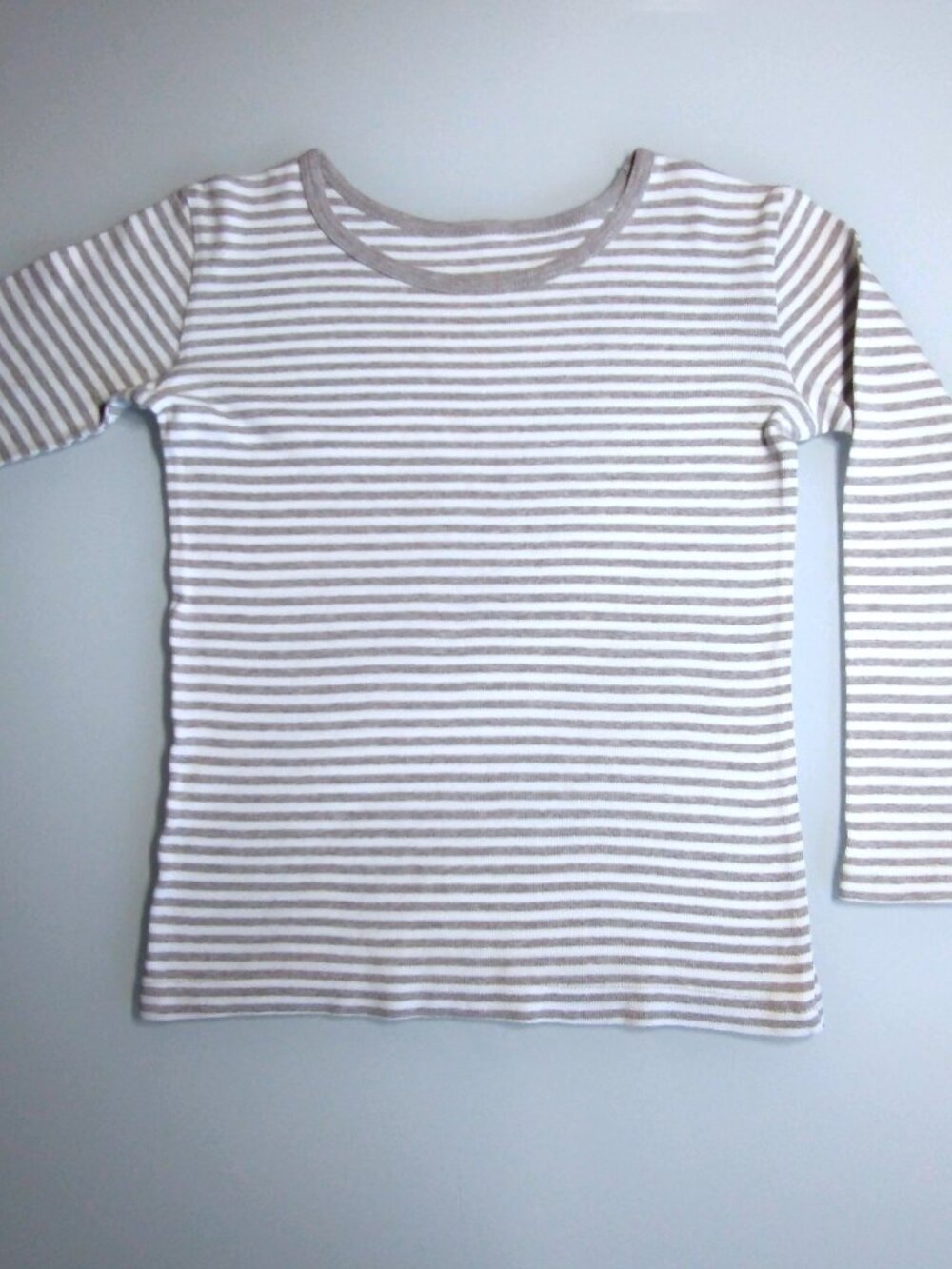 Living Crafts Organic Cotton Kids Striped Long Sleeve Ribbed Shirt Size 5-6 Yrs